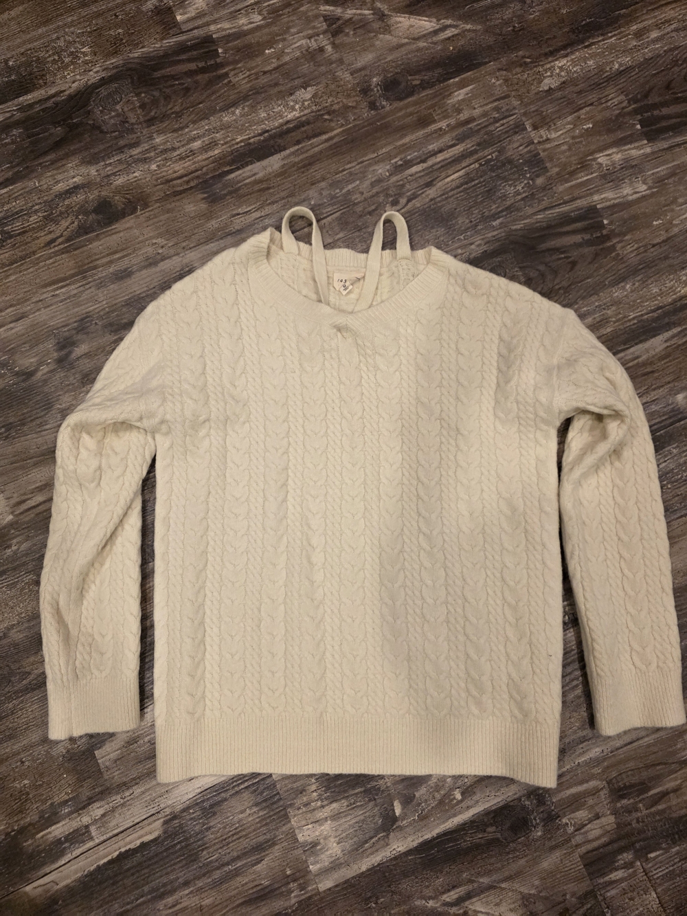 1.4.3. Story by Line Up Cream Cable-Texture Crewneck Sweater